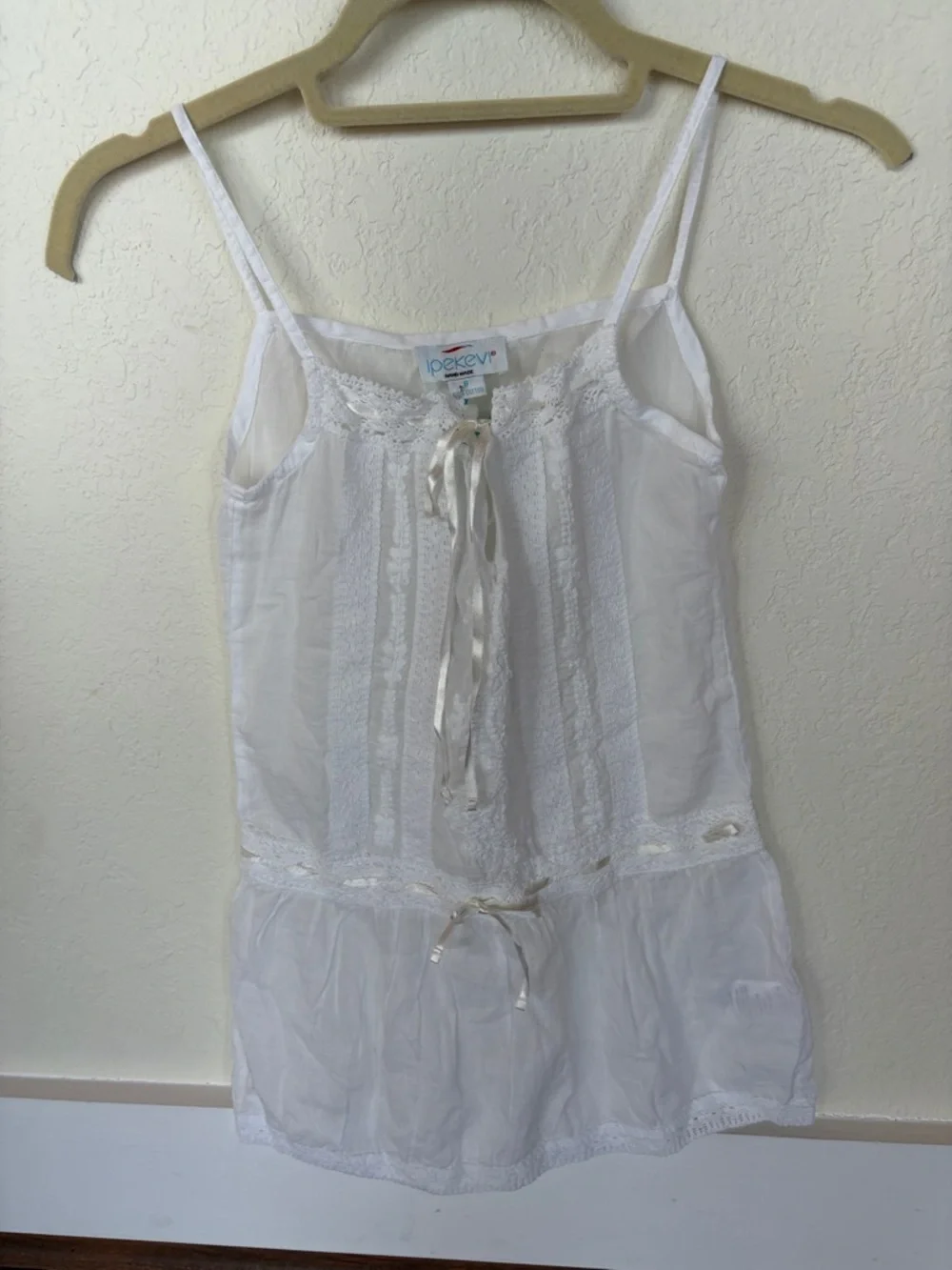 Charming Brand New Ipekevi White Lace Camisole/Dress Girls Size 8 NWT